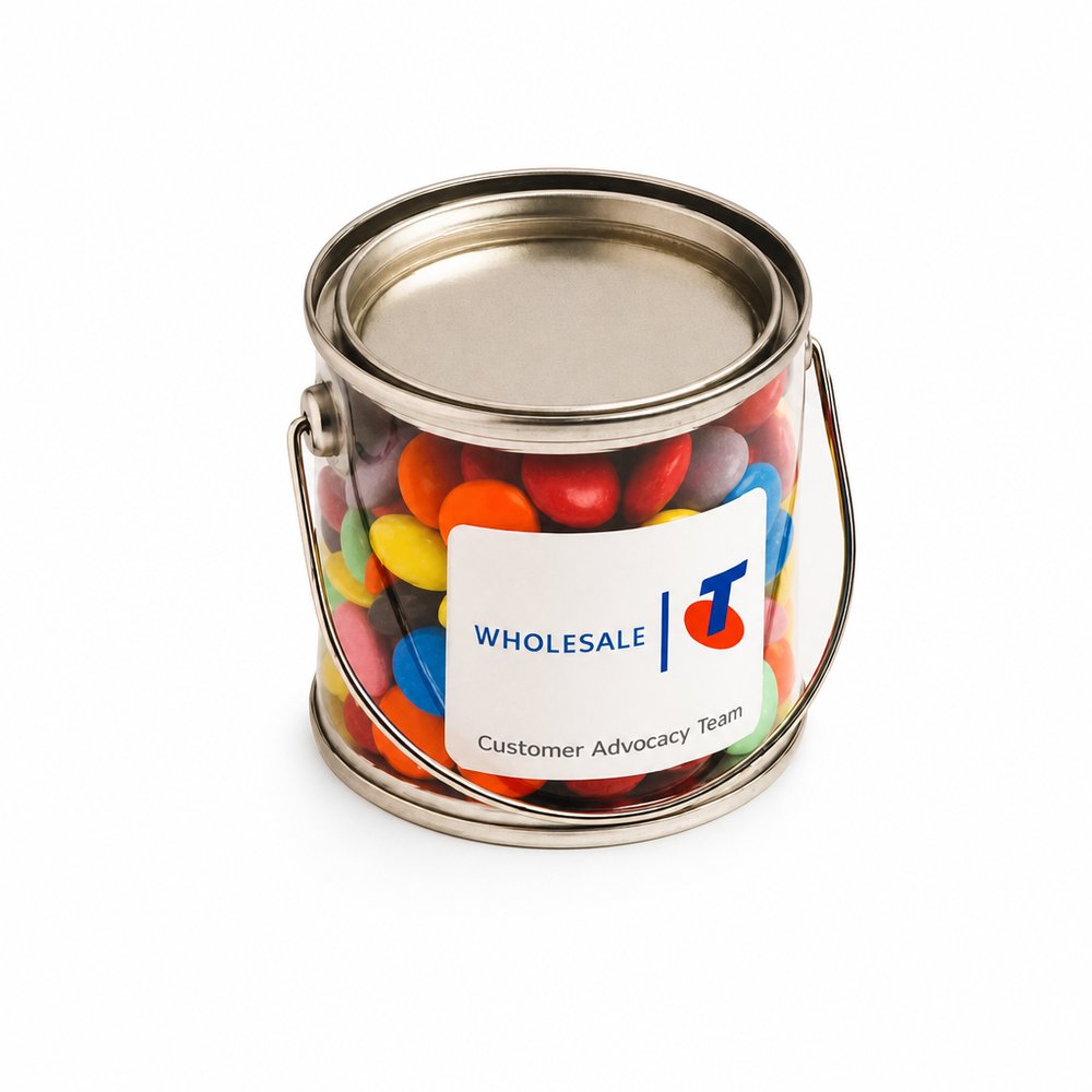 Custom Printed Clear Confectionery Bucket 170g