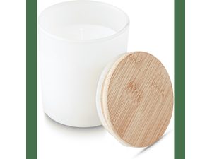 Branded Bamboo Lid Candle, Medium Vanilla