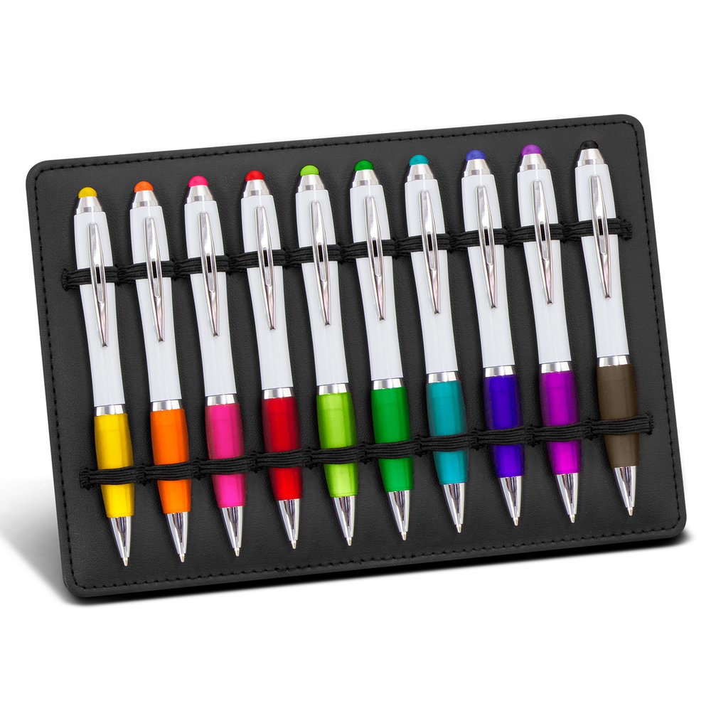 Black PU Ten Pen Pop Up Display Stand