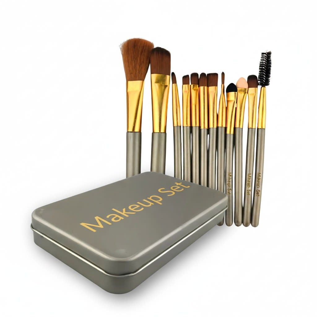 Twelve-Piece Brush Set in Metal Tin