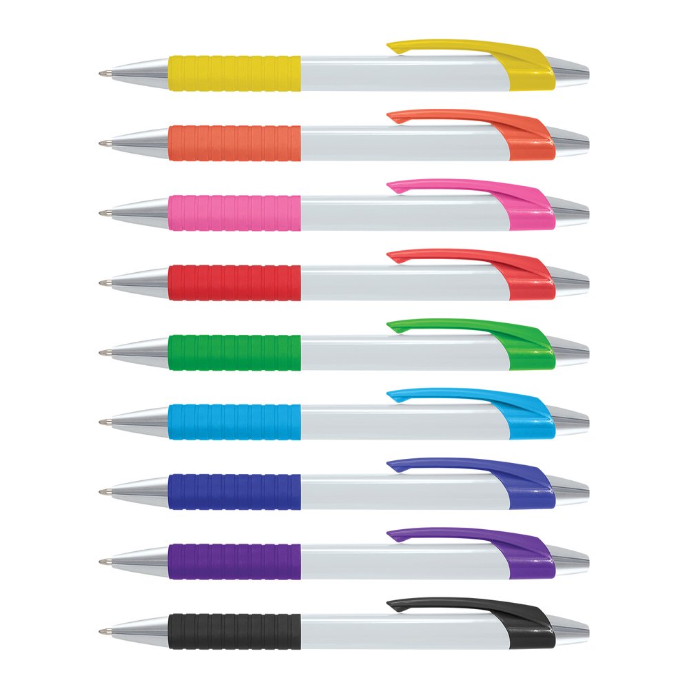 Cleo Soft-Touch White Barrel Pen