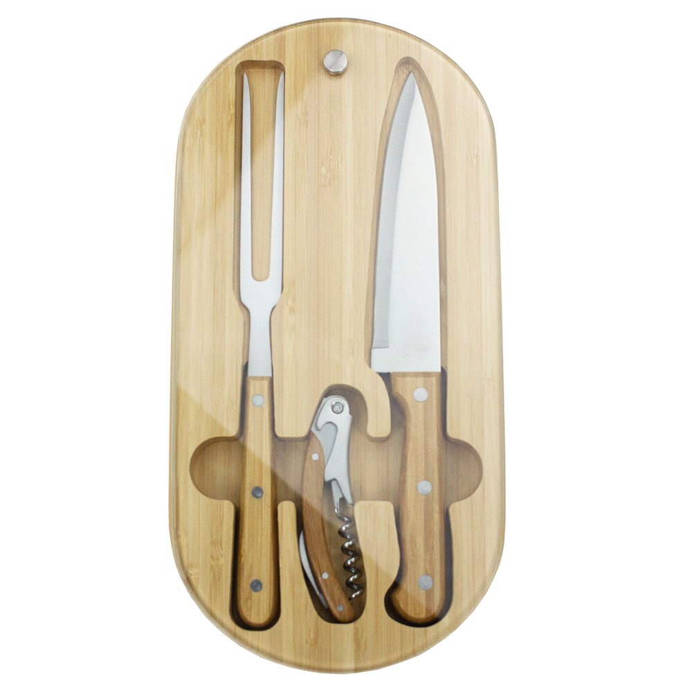 Trekk Oval Bamboo Cheese & Carving Set
