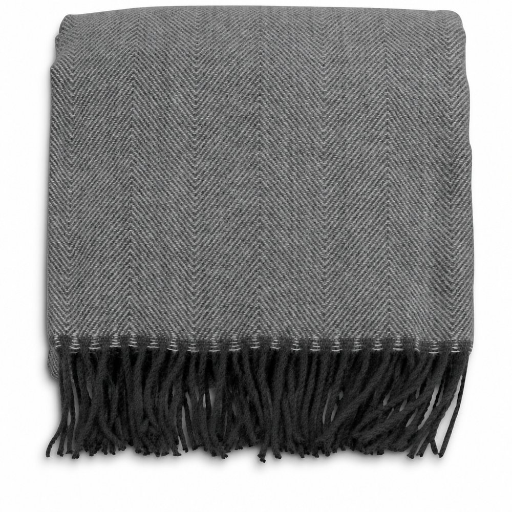 Keepsake Recycled Herringbone Throw Blanket