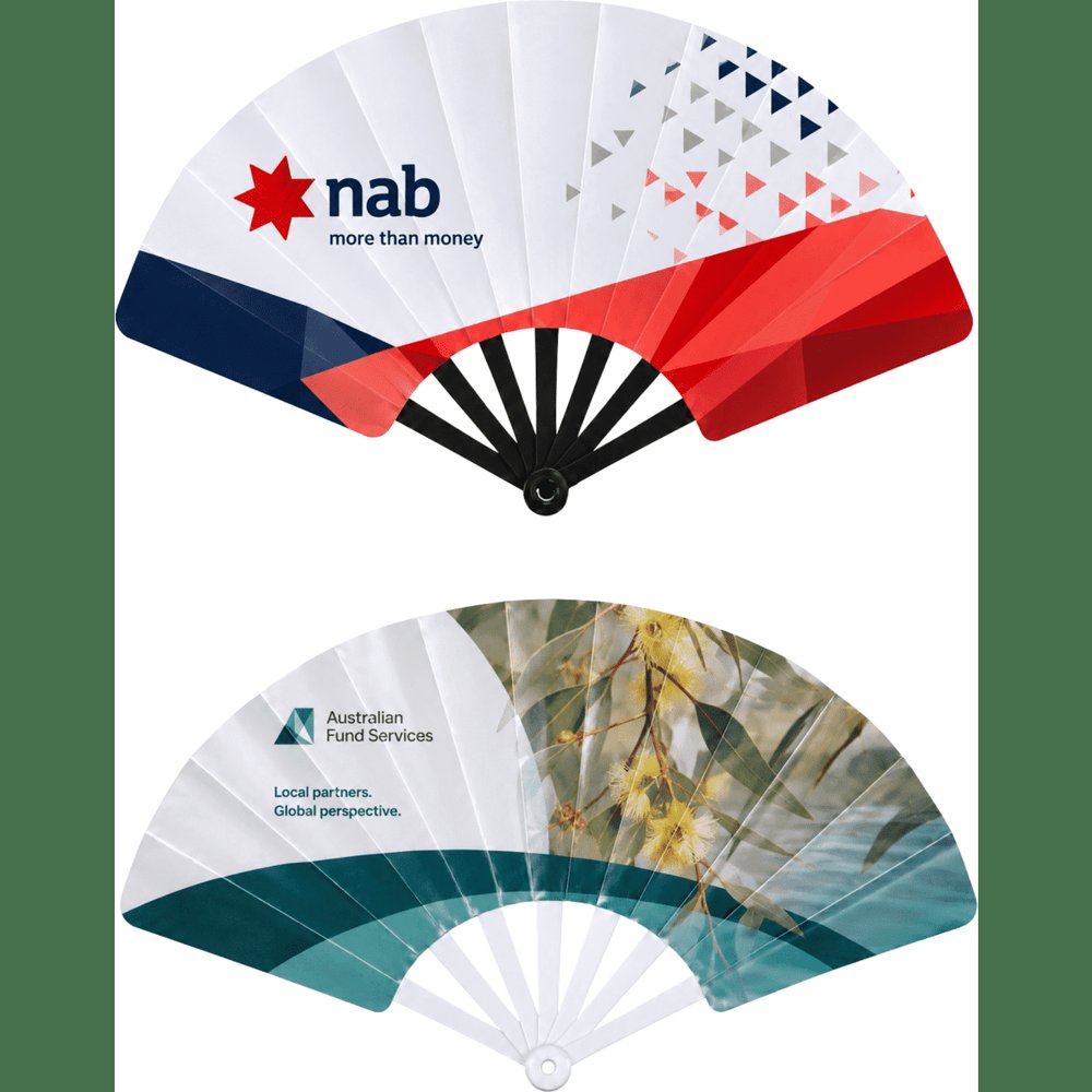 Folding Plastic Hand Fan with Full-Colour Print