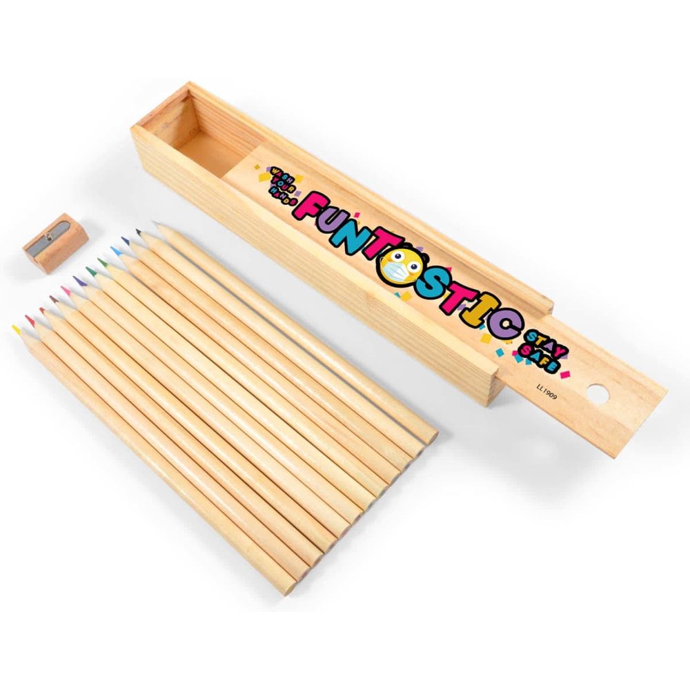Panorama Coloured Pencil Set in Pine Case