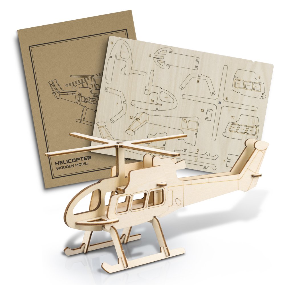BRANDCRAFT Basswood Helicopter Model Kit