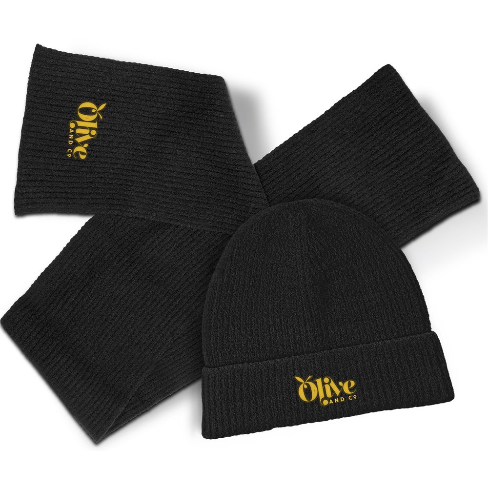 Avalanche Ribbed Knit Scarf and Beanie Gift Set