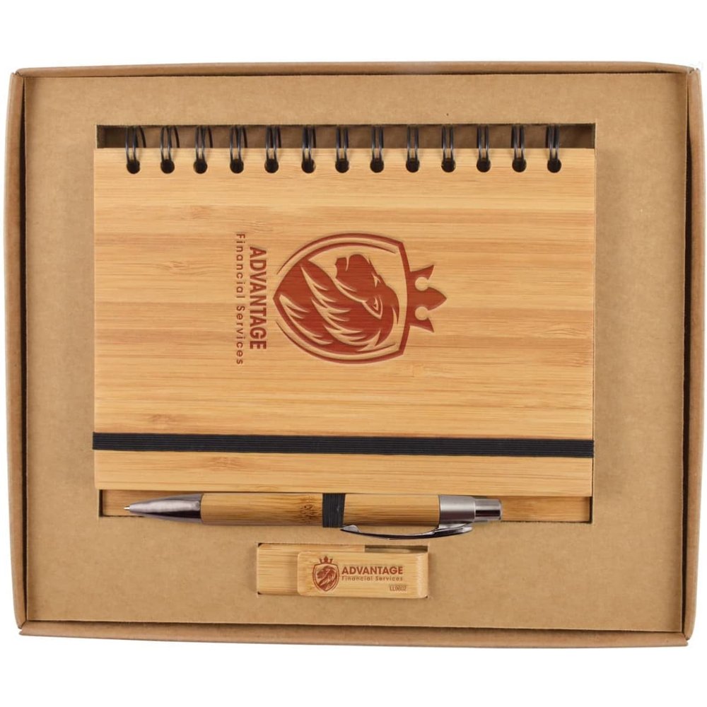 Sephora Bamboo Notebook & USB Gift Set