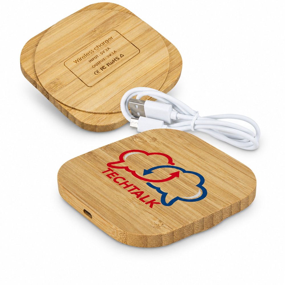 Vita Bamboo Wireless Charger Square