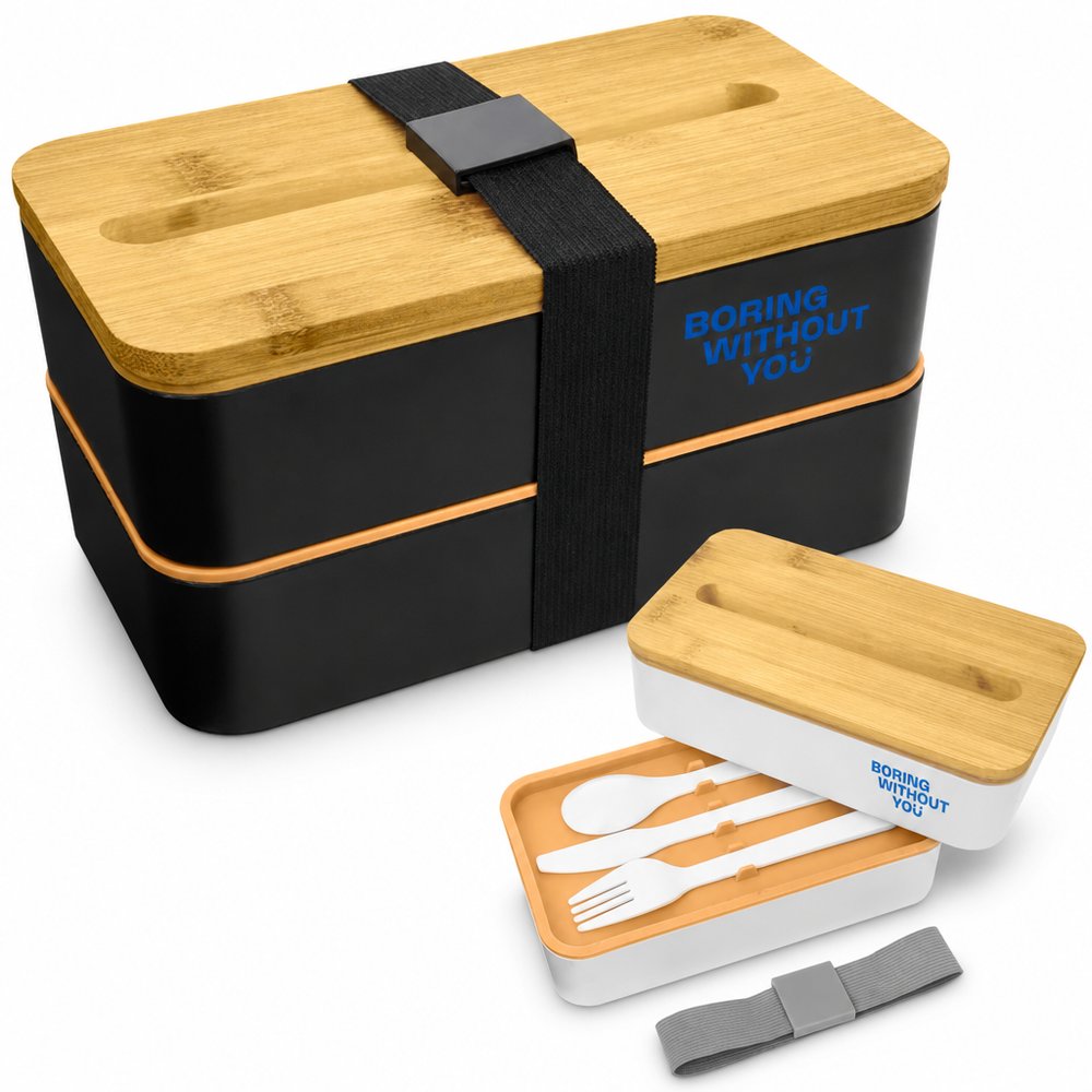 RPP Bamboo Stackable Lunch Box with Cutlery