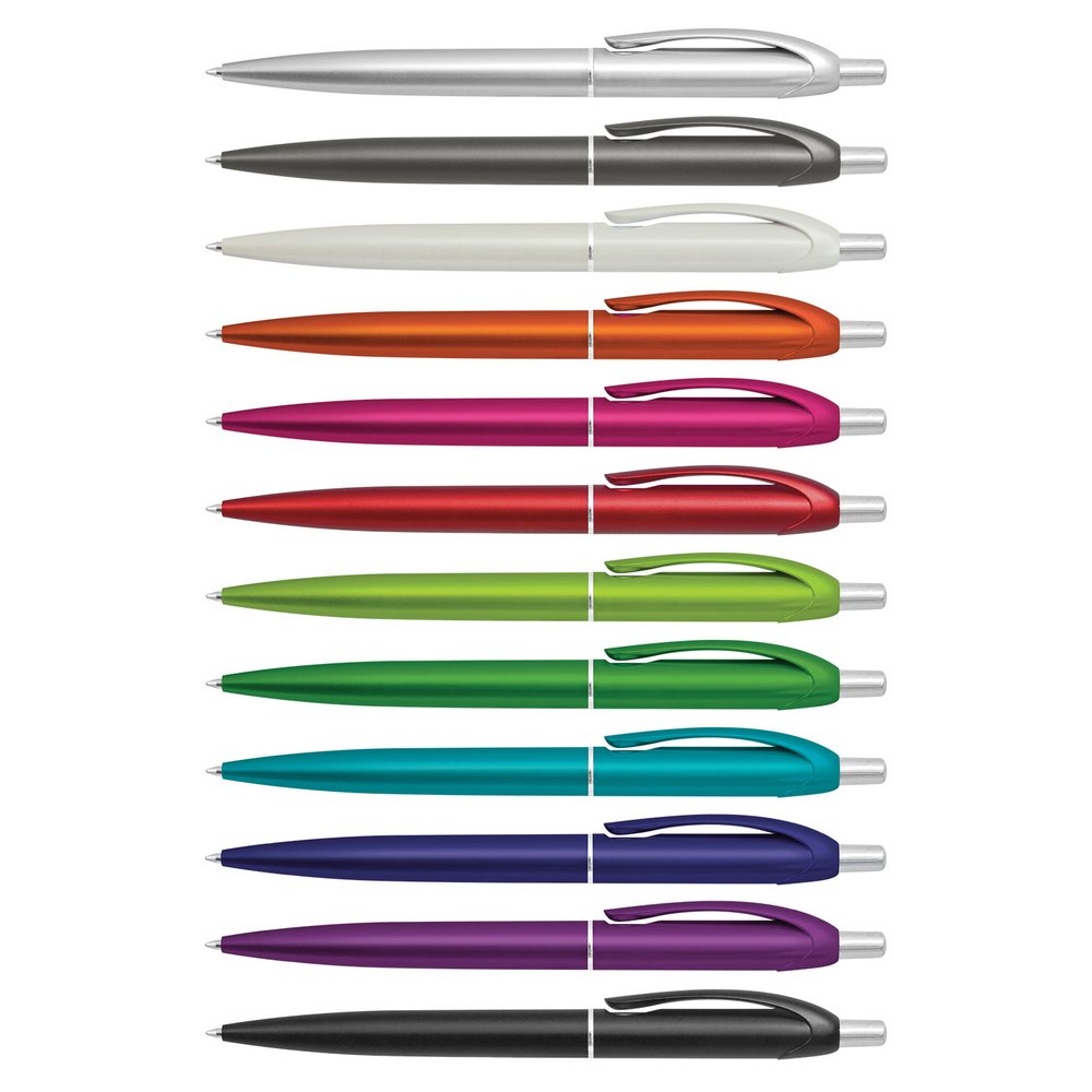 Metallic Chrome-Trim Ballpoint Pen