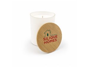 Gleam Glass Candle Medium with Bamboo Lid