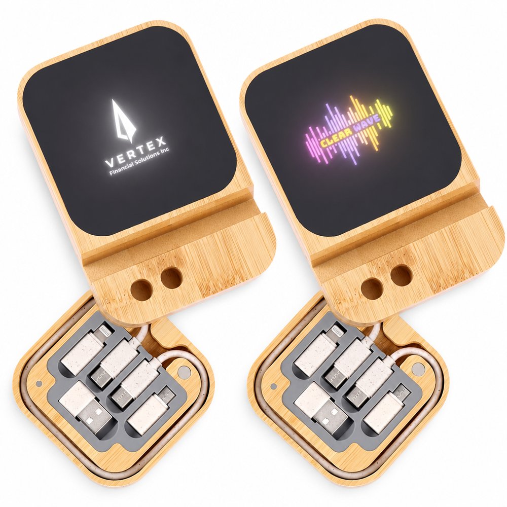 Wander Wireless Charger Set in Bamboo Case