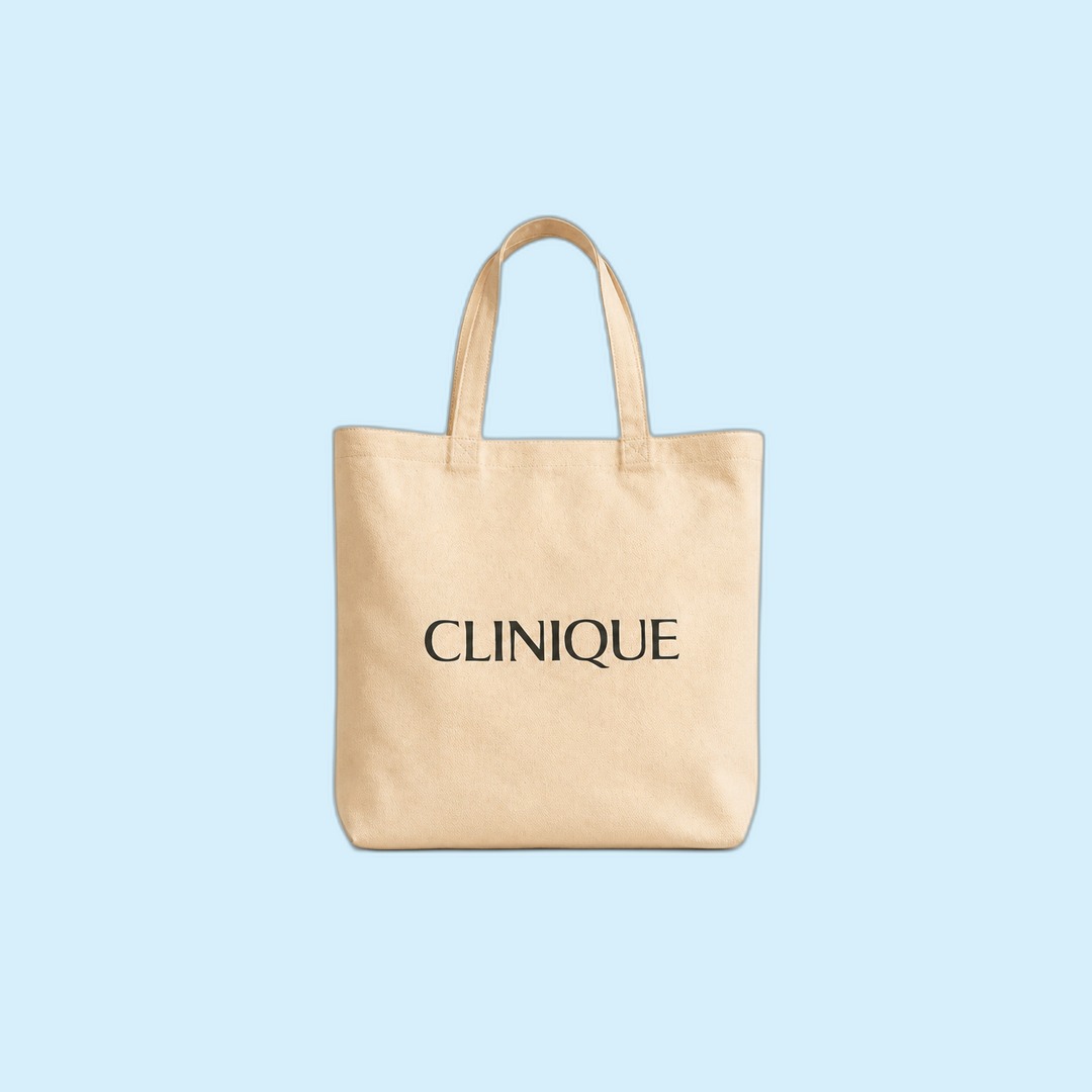 Clinique Branded canvas tote bag produced by Sense2